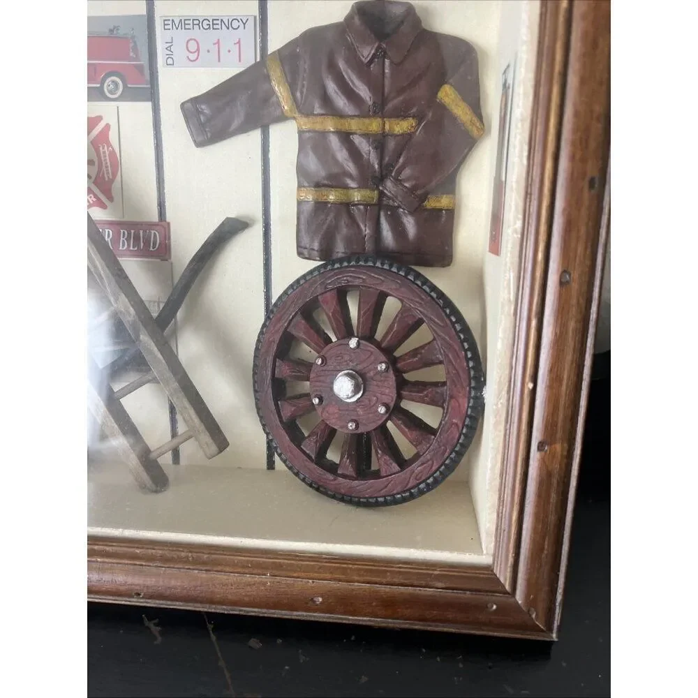 FIREMAN PLAQUE PICTURE SHADOW BOX